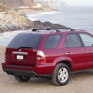 Preview wallpaper acura, mdx, cherry, jeep, rear view, car, sea, nature