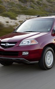 Preview wallpaper acura, mdx, cherry, jeep, side view, cars, speed, nature, track