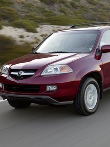Preview wallpaper acura, mdx, cherry, jeep, side view, cars, speed, nature, track