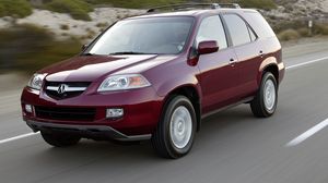 Preview wallpaper acura, mdx, cherry, jeep, side view, cars, speed, nature, track
