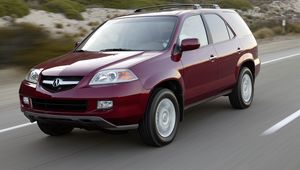 Preview wallpaper acura, mdx, cherry, jeep, side view, cars, speed, nature, track