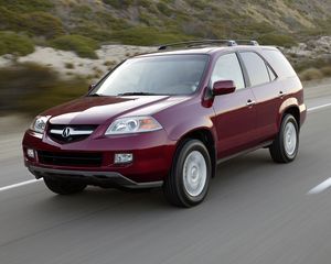 Preview wallpaper acura, mdx, cherry, jeep, side view, cars, speed, nature, track