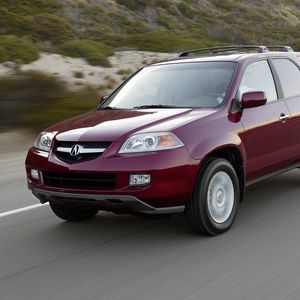 Preview wallpaper acura, mdx, cherry, jeep, side view, cars, speed, nature, track