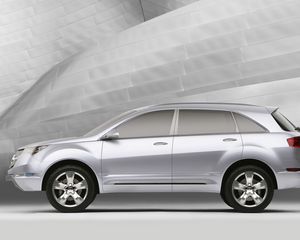 Preview wallpaper acura, mdx, concept, 2006, white, style, jeep, side view, car