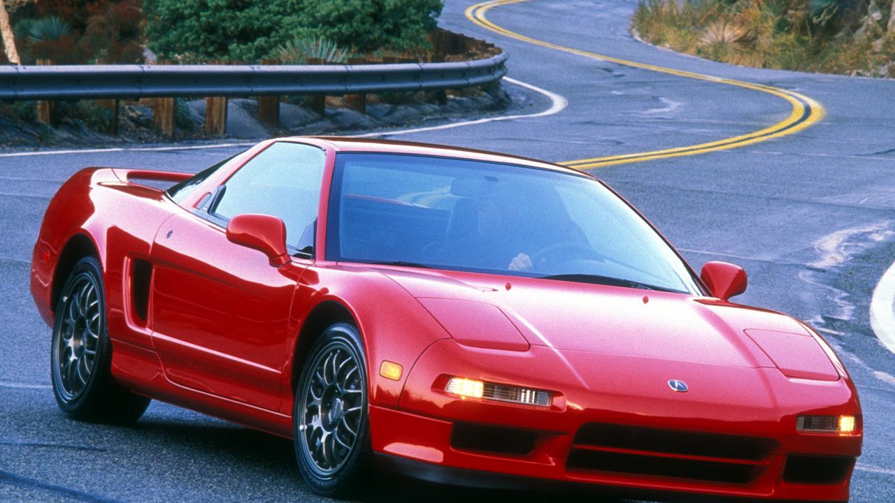 Wallpaper acura, nsx, 1999, red, front view, sports, style, cars, road, nature