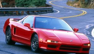 Preview wallpaper acura, nsx, 1999, red, front view, sports, style, cars, road, nature