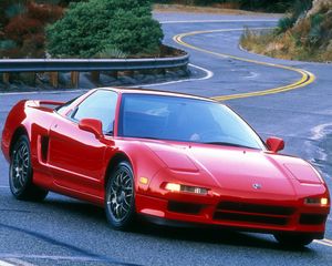 Preview wallpaper acura, nsx, 1999, red, front view, sports, style, cars, road, nature