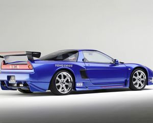 Preview wallpaper acura, nsx, blue, side view, sports, style