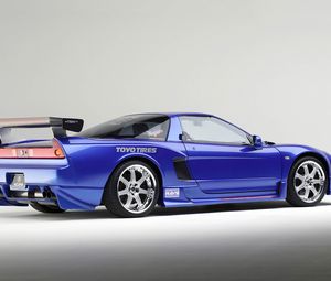 Preview wallpaper acura, nsx, blue, side view, sports, style