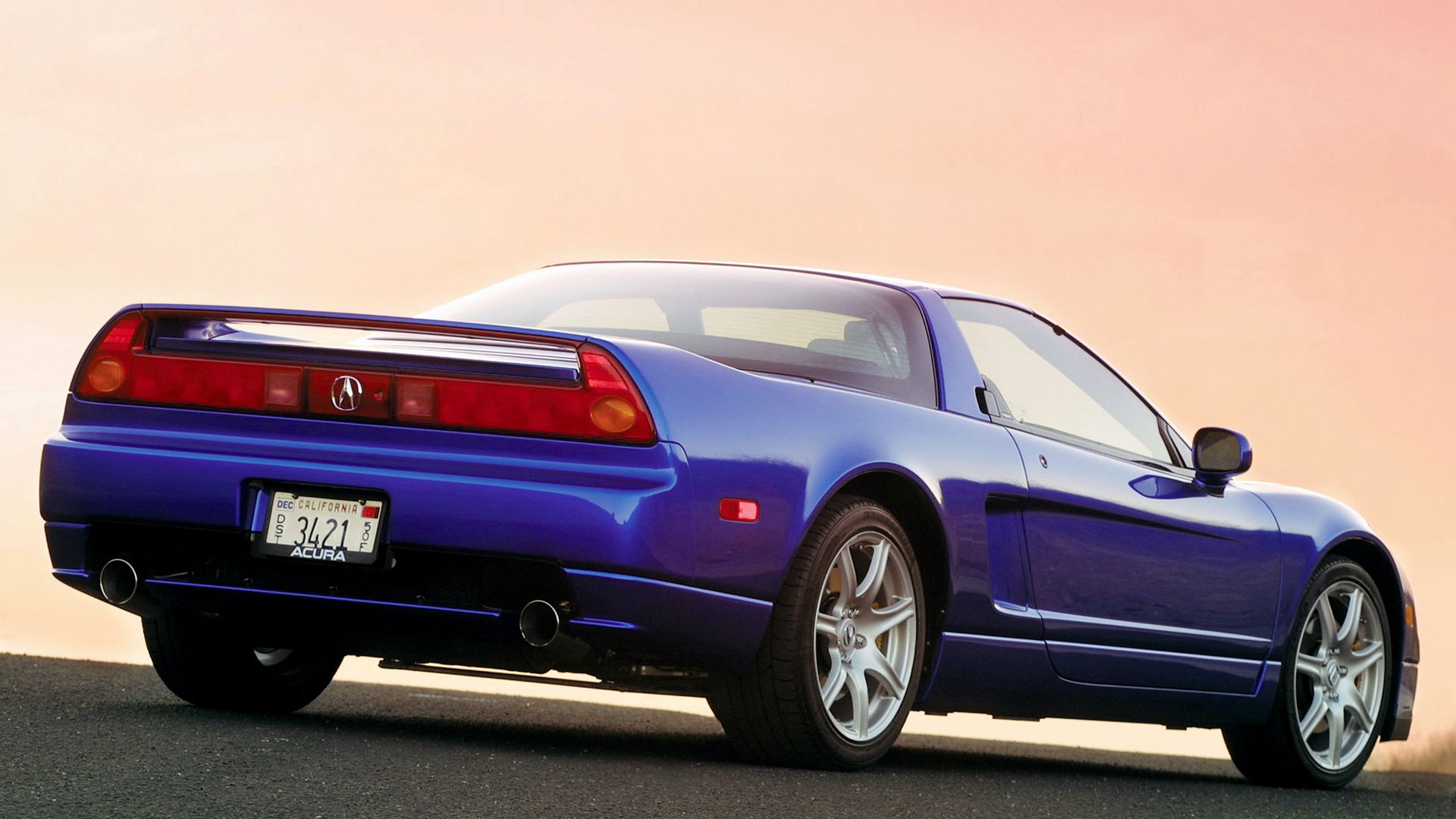 Download Wallpaper 1920x1080 Acura, Nsx, Blue, Rear View, Style, Sports