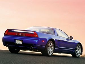 Preview wallpaper acura, nsx, blue, rear view, style, sports, cars, sunset