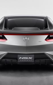 Preview wallpaper acura, nsx, concept, metallic silver, rear view, style, sport, auto