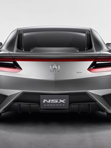 Preview wallpaper acura, nsx, concept, metallic silver, rear view, style, sport, auto