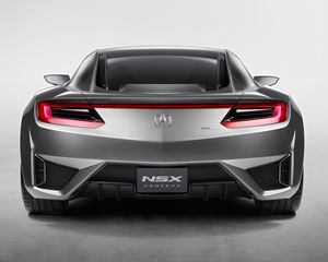 Preview wallpaper acura, nsx, concept, metallic silver, rear view, style, sport, auto