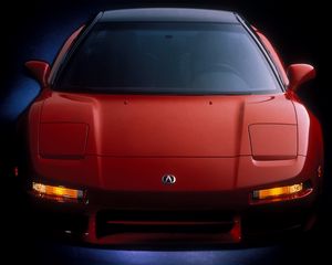 Preview wallpaper acura, nsx, red, sports, front view, tuning, neon, auto