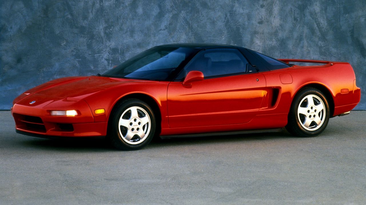 Wallpaper acura, nsx, red, sports, side view, auto, style
