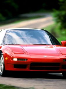 Preview wallpaper acura, nsx, red, front view, style, sports, road, speed, nature