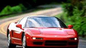 Preview wallpaper acura, nsx, red, front view, style, sports, road, speed, nature