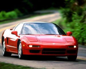 Preview wallpaper acura, nsx, red, front view, style, sports, road, speed, nature