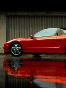 Preview wallpaper acura, nsx, red, side view, style, auto, reflection, wet asphalt