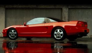 Preview wallpaper acura, nsx, red, side view, style, auto, reflection, wet asphalt