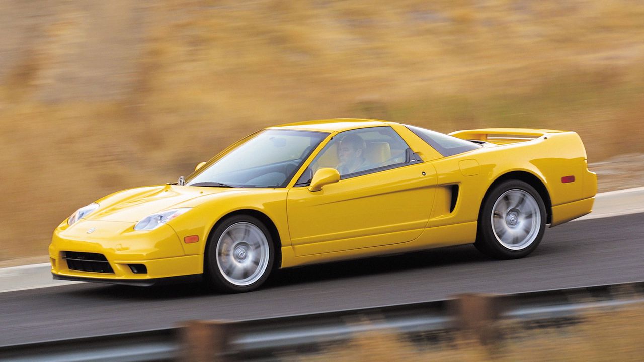 Wallpaper acura, nsx, yellow, style, side view, sport, cars, speed, road, paint