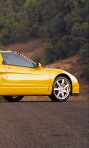 Preview wallpaper acura, nsx, yellow, convertible, side view, style, cars, nature