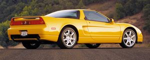 Preview wallpaper acura, nsx, yellow, convertible, side view, style, cars, nature