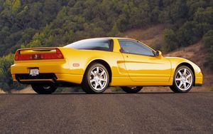 Preview wallpaper acura, nsx, yellow, convertible, side view, style, cars, nature