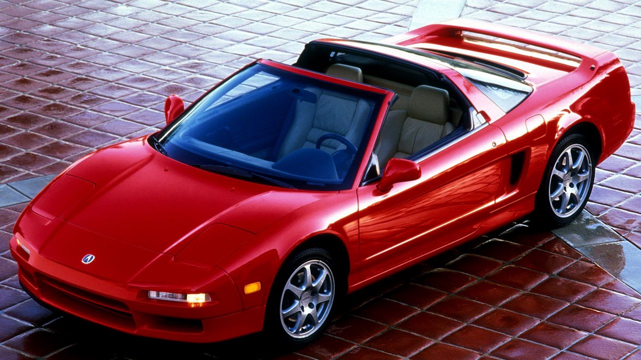 Wallpaper acura, nsx-t, red, top view, convertible, style, sports, cars