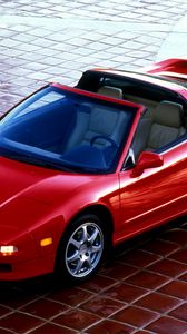 Preview wallpaper acura, nsx-t, red, top view, convertible, style, sports, cars