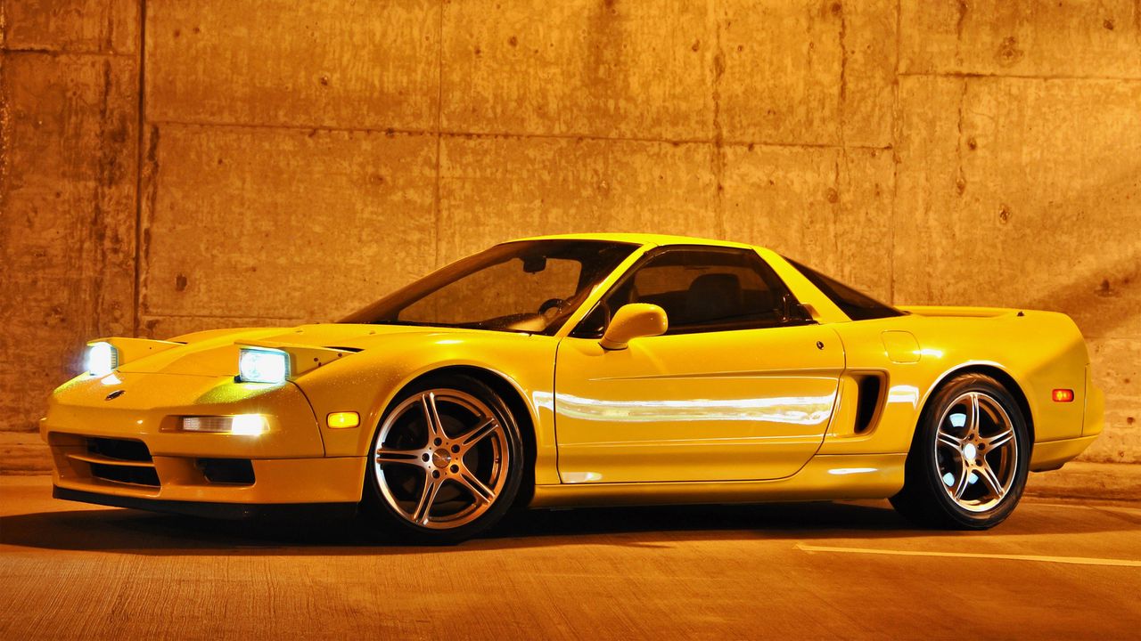 Wallpaper acura, nsx-t, yellow, side view, sport, style, cars