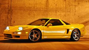 Preview wallpaper acura, nsx-t, yellow, side view, sport, style, cars