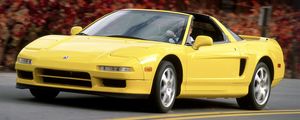 Preview wallpaper acura, nsx-t, yellow, front view, sports, convertible, style, cars, speed