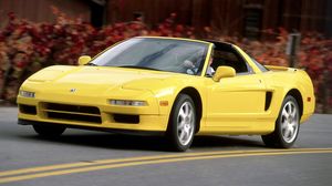 Preview wallpaper acura, nsx-t, yellow, front view, sports, convertible, style, cars, speed