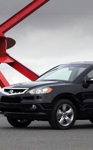 Preview wallpaper acura, rdx, black, side view, style, cars, sky, grass