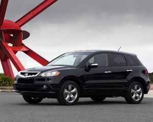 Preview wallpaper acura, rdx, black, side view, style, cars, sky, grass