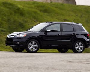 Preview wallpaper acura, rdx, black, side view, jeep style, cars, grass