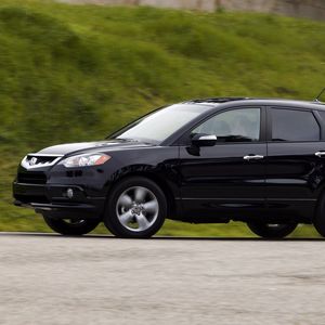 Preview wallpaper acura, rdx, black, side view, jeep style, cars, grass