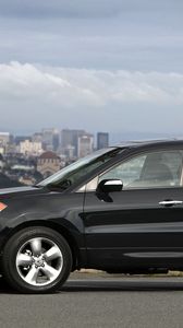 Preview wallpaper acura, rdx, black, jeep, side view, style, cars, sky, city