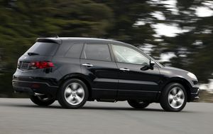 Preview wallpaper acura, rdx, black, side view, style, cars, wood, asphalt