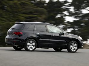 Preview wallpaper acura, rdx, black, side view, style, cars, wood, asphalt