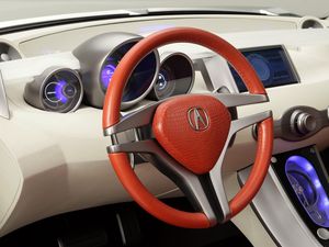 Preview wallpaper acura, rd-x, concept, salon, interior, steering wheel, speedometer