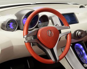 Preview wallpaper acura, rd-x, concept, salon, interior, steering wheel, speedometer