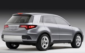 Preview wallpaper acura, rd-x, concept, 2005, gray metallic, rear view, style, auto