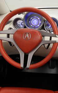 Preview wallpaper acura, rd-x, concept, 2005, salon, interior, steering wheel, speedometer