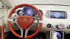 Preview wallpaper acura, rd-x, concept, 2005, salon, interior, steering wheel, speedometer