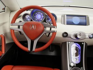 Preview wallpaper acura, rd-x, concept, 2005, salon, interior, steering wheel, speedometer