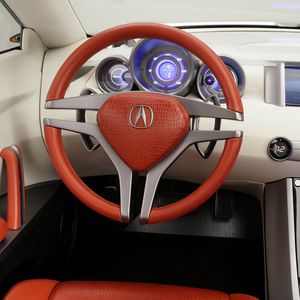 Preview wallpaper acura, rd-x, concept, 2005, salon, interior, steering wheel, speedometer