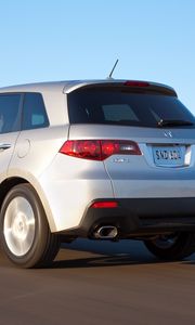 Preview wallpaper acura, rdx, metallic silver, jeep, rear view, cars, speed, style, road